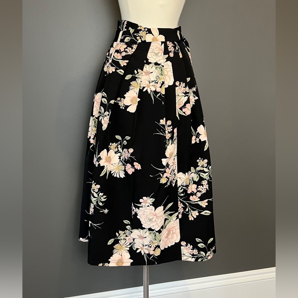 Bershka Black Floral Print Dress